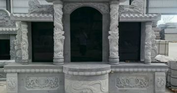 阳泉 芝麻灰高档墓碑，土墓，可定制