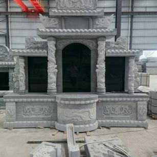 阳泉 芝麻灰高档墓碑，土墓，可定制
