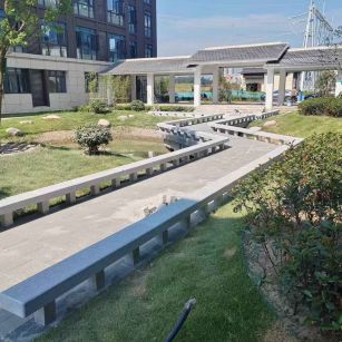 阳泉 芝麻灰小区坐凳&栏杆安装效果