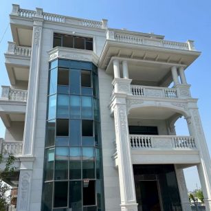 阳泉 芝麻白花岗岩别墅外墙干挂效果展示