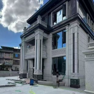 阳泉 别墅干挂，芝麻白与芝麻黑完美配合