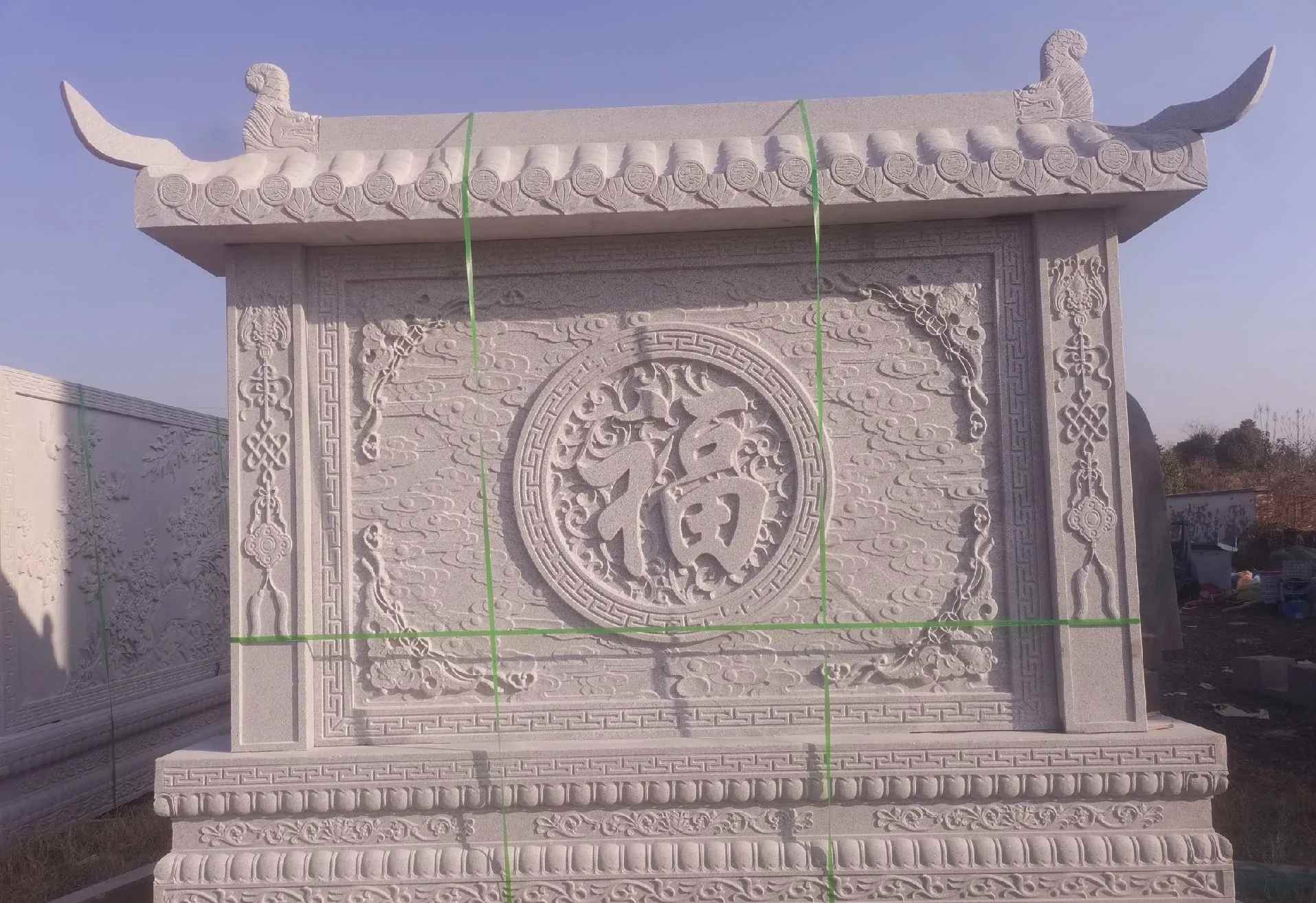 阳泉 芝麻白花岗岩屏风，照壁，影壁